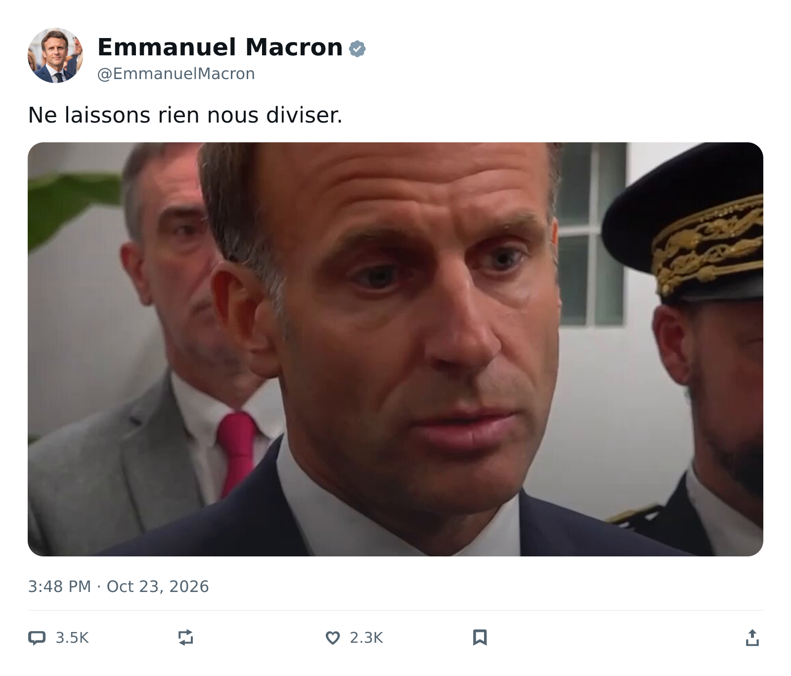 推文截图 · @EmmanuelMacron