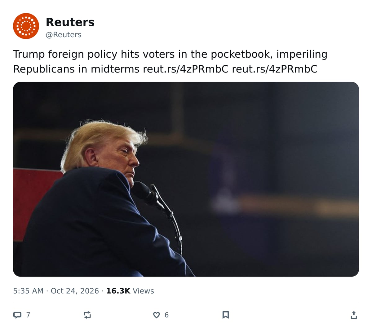 推文截图 · @Reuters