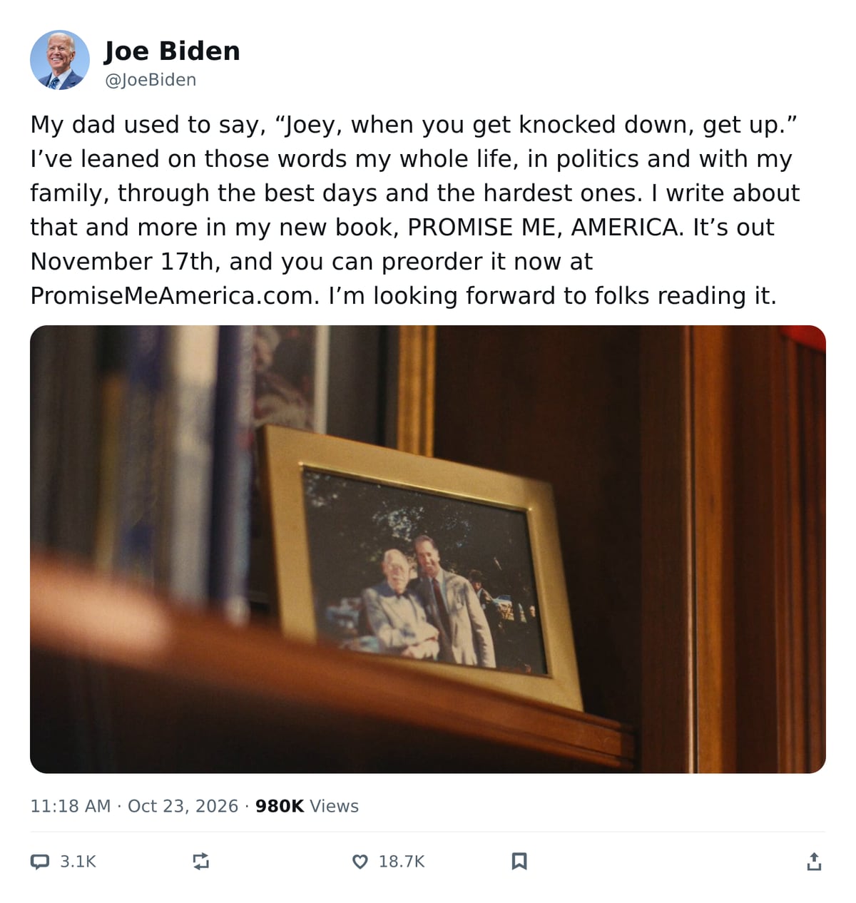 推文截图 · @JoeBiden