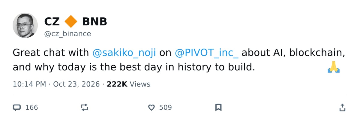 推文截图 · @cz_binance