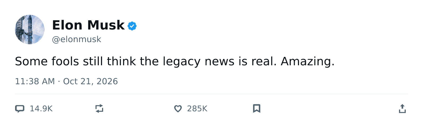 推文截图 · @elonmusk