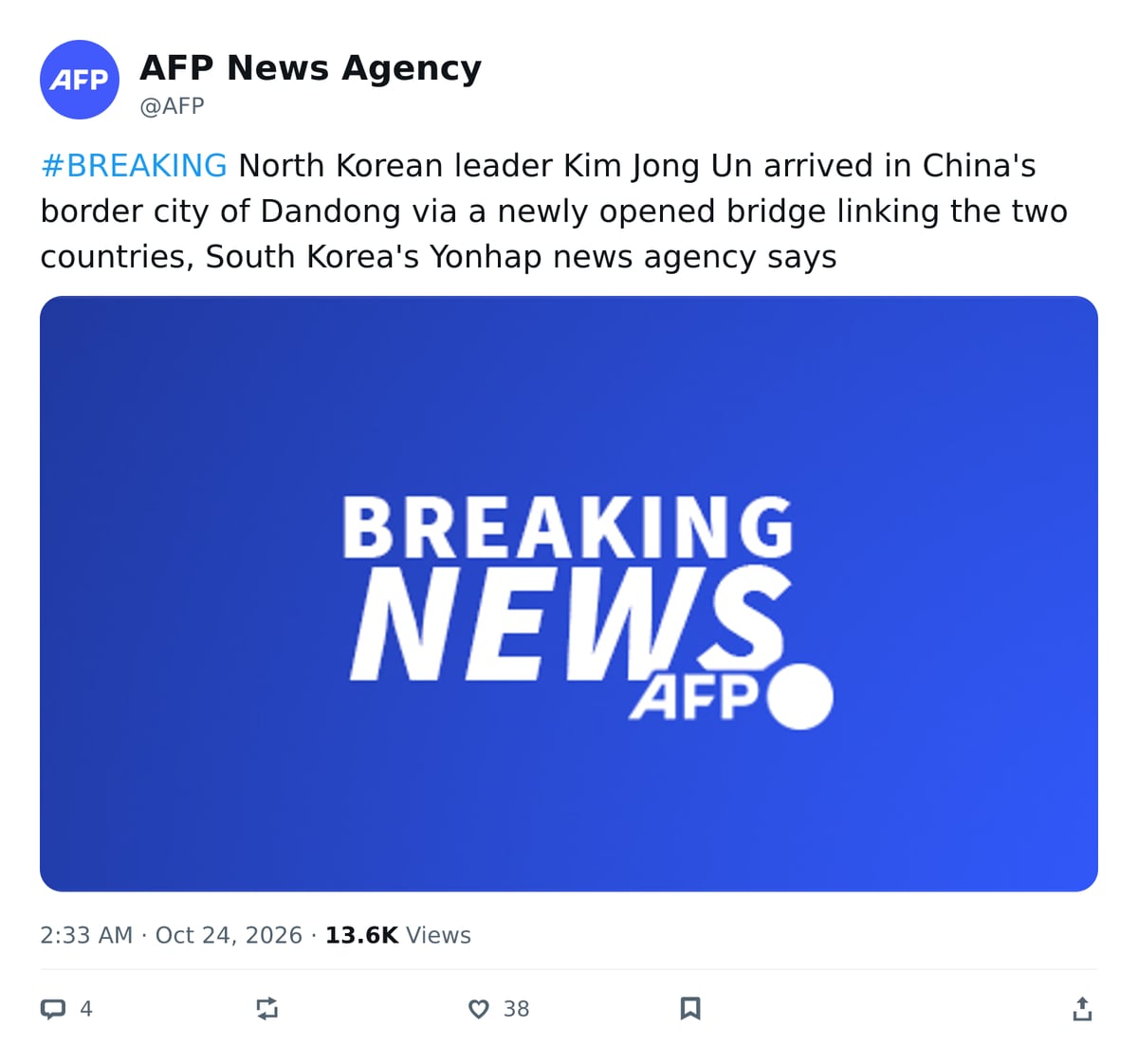 推文截图 · @AFP