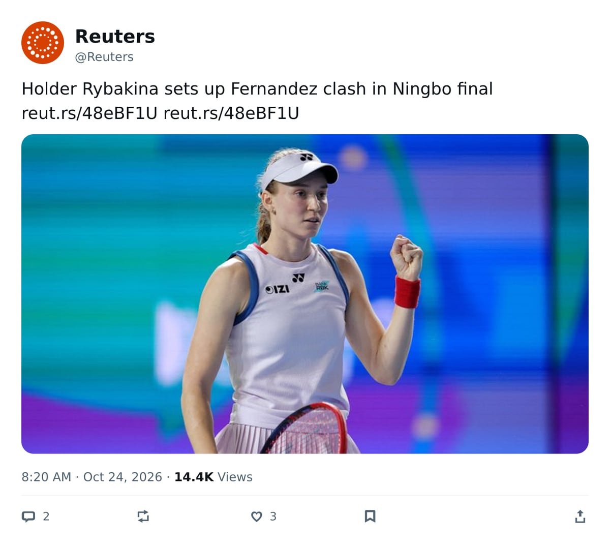 推文截图 · @Reuters